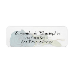 Elegant Teal Turquoise Rose Wedding Return Address Label