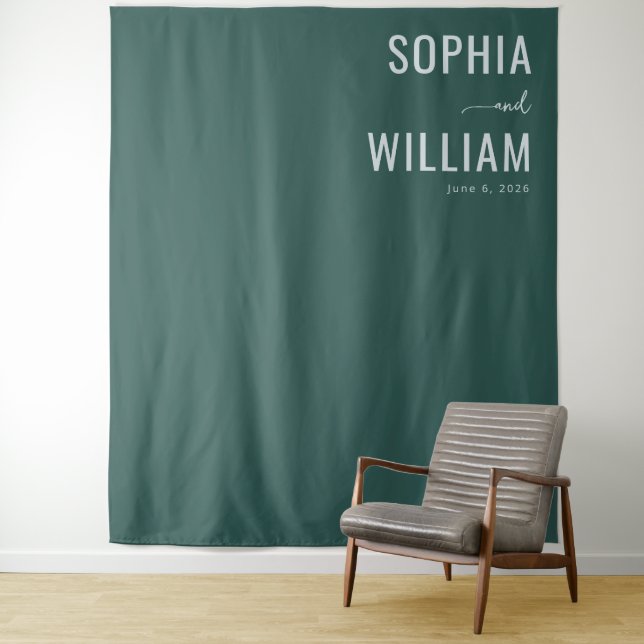 Elegant Teal Typographic Tapestry (In Situ)