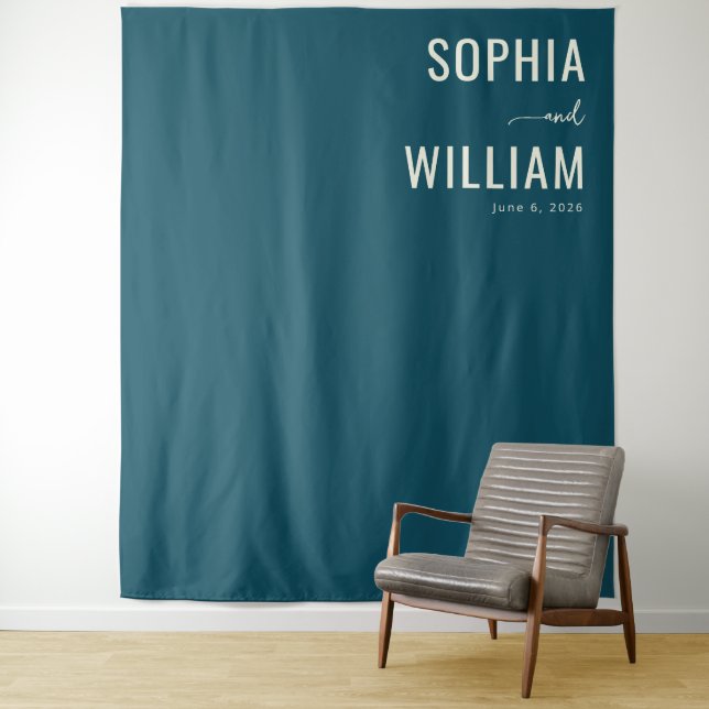 Elegant Teal Typographic Tapestry (In Situ)