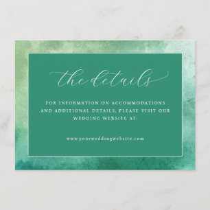 Elegant Teal Watercolor Details Enclosure Card