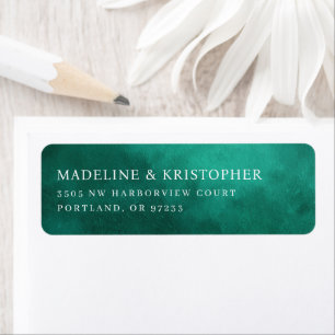 Elegant Teal Watercolor Return Address Label