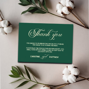 Elegant Teal Welcome Gift Bag Basket Place Card