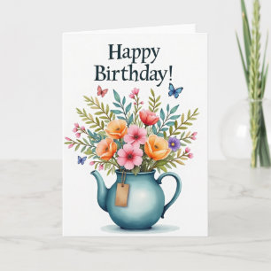 Elegant Teapot Birthday Card