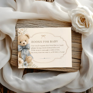 Elegant Teddy Bear Books for Baby Enclosure Card