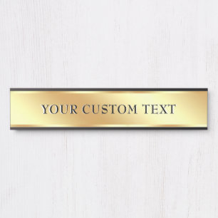 Elegant Template Custom Text Gold Office School Door Sign