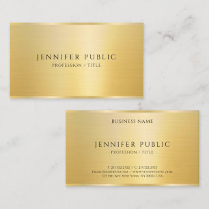 Elegant Template Faux Gold Gloss Professional Business Card