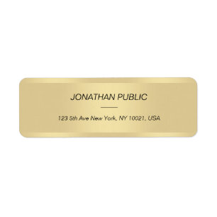 Elegant Template Gold Cursive Text Font Modern Return Address Label