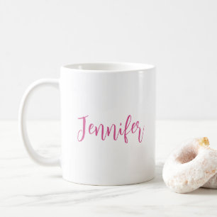 Elegant Template Modern Script Name White Coffee Mug