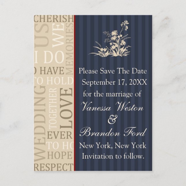 Elegant Template Save The Date Wedding (Front)