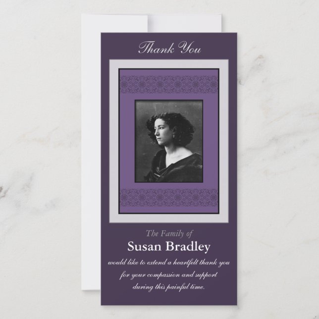 Elegant Template Thank You Memorial Photo 1 (Front)