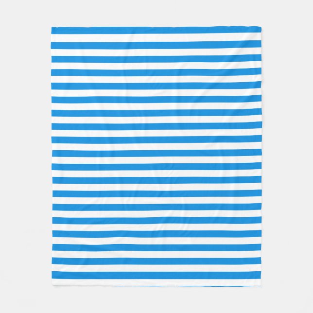 Elegant Template Trendy Blue White Striped Medium Fleece Blanket (Front)