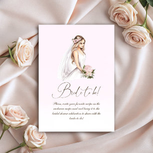 Elegant Tender Pink Bridal Shower Recipe  Enclosure Card