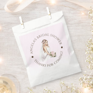 Elegant Tender Pink Bride-To-Be Bridal Shower Favour Bag