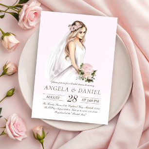 Elegant Tender Pink Bride-To-Be Bridal Shower Invitation