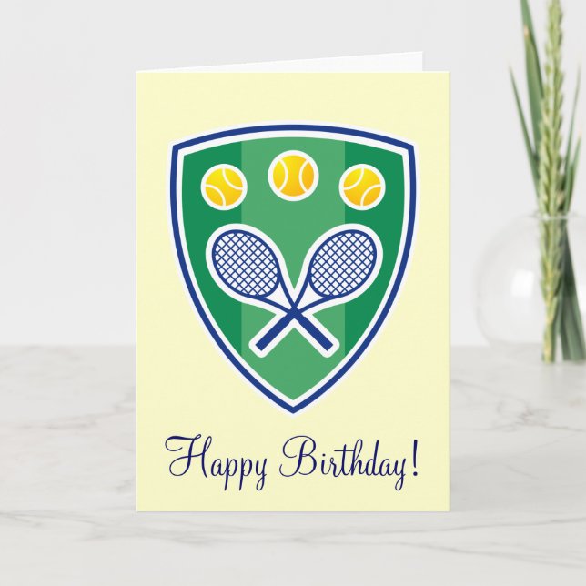 Elegant Tennis Birthday greeting card (Front)