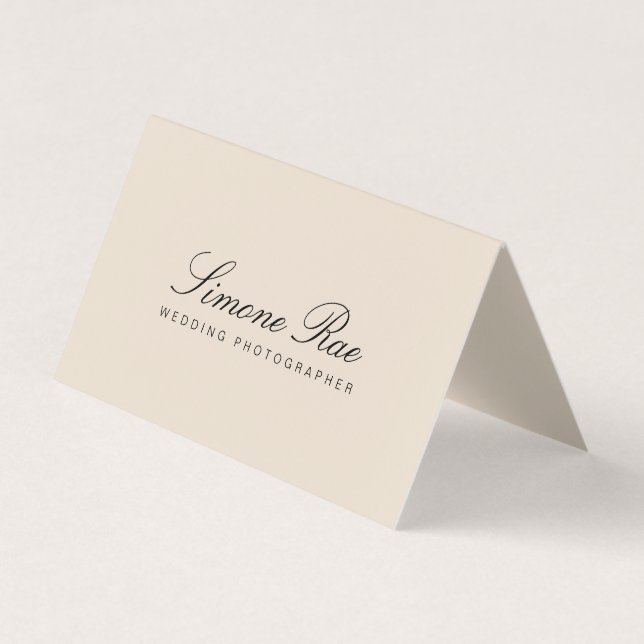 Elegant Tent Fold Modern Script Business Card (Front)