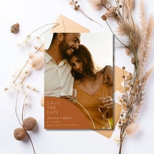 Elegant Terracotta 2 Photo Wedding Save The Date