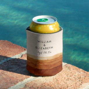 Elegant Terracotta Abstract Desert Personalised  Can Cooler