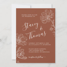 Elegant Terracotta and Green with Cosmos Flower