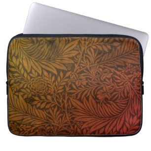 Elegant Terracotta Boho Botanical Pattern Laptop Sleeve