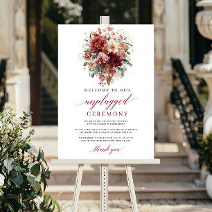 Elegant Terracotta Boho Unplugged Ceremony Sign