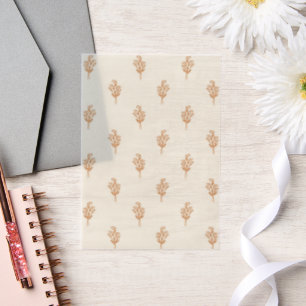 Elegant Terracotta Botanical Floral Pattern Vellum Invitations