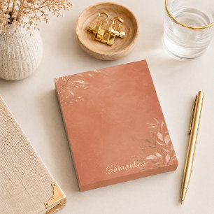 Elegant Terracotta Botanical Post-it Notes