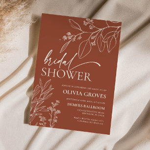 Elegant Terracotta Bridal Shower Invitation