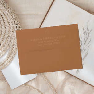Elegant Terracotta Clay Modern Minimalist Envelope
