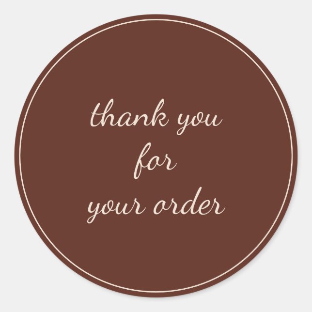 Elegant Terracotta Customer Business Thank You  Classic Round Sticker (Front)