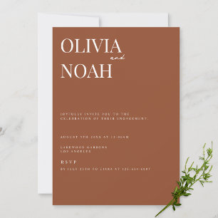 Elegant Terracotta Engagement Party Invitation