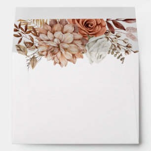 Elegant Terracotta Fall Autumn Floral Envelope