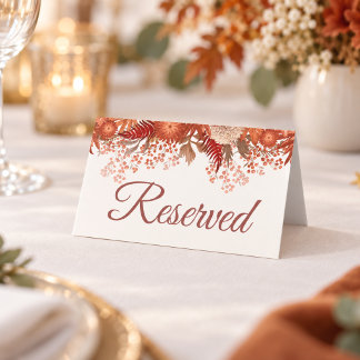 Elegant Terracotta Fall Wedding Place Card