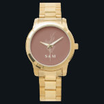 Elegant Terracotta Floral Newlyweds Monogram Watch<br><div class="desc">Celebrate your new journey together with this stunning terracotta floral monogram watch, designed specifically for newlyweds who appreciate timeless elegance with a modern twist. This beautiful timepiece combines warm terracotta tones with delicate floral designs and personalised monogram details, creating a meaningful gift that marks the beginning of your married life....</div>