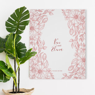 Elegant Terracotta Floral Wedding Poster