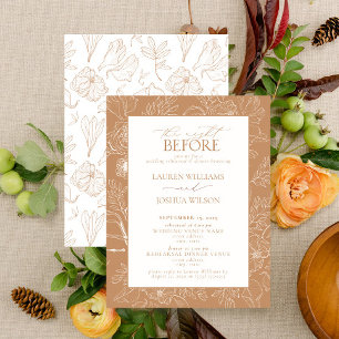 Elegant Terracotta Floral Wedding Rehearsal Dinner Invitation