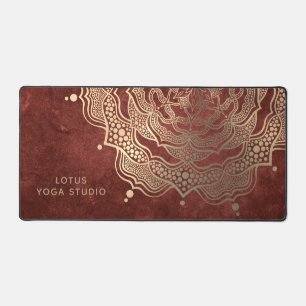 Elegant Terracotta & Gold Mandala Reiki Yoga Zen Desk Mat
