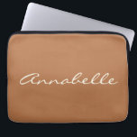 Elegant Terracotta Handwritten Script Name Custom  Laptop Sleeve<br><div class="desc">This custom laptop case features your name in beautiful handwritten script lettering on a stylish Terracotta background. Great gift idea.</div>