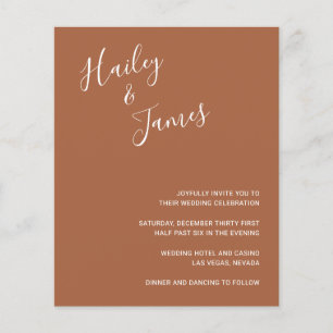 Elegant Terracotta Modern Budget Wedding Invite