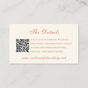 Elegant Terracotta Modern Classic Wedding Enclosure Card