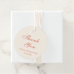Elegant Terracotta Modern Classic Wedding Favour Tags