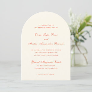 Elegant Terracotta Modern Classic Wedding Invitation