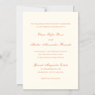 Elegant Terracotta Modern Classic Wedding Magnetic Invitation