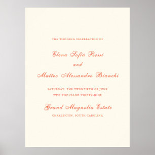 Elegant Terracotta Modern Classic Wedding Poster