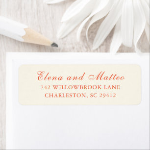 Elegant Terracotta Modern Classic Wedding Return Address Label