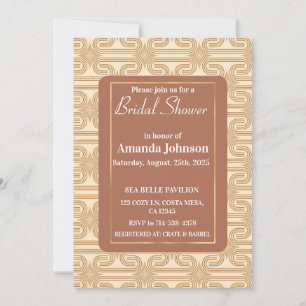 Elegant Terracotta Patterned Bridal Shower  Invitation
