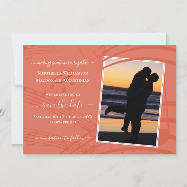 Elegant Terracotta Photo Wedding Save The Date (Front)