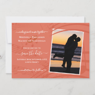 Elegant Terracotta Photo Wedding Save The Date