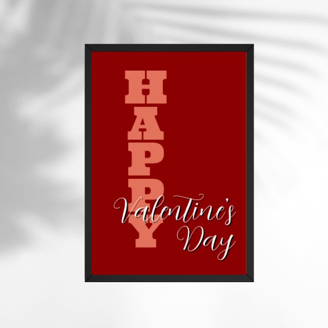 Elegant Terracotta Red Velvet Happy Valentines Day Poster (Creator Uploaded)