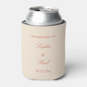 Elegant Terracotta Script Wedding Favour Can Coole Cooler